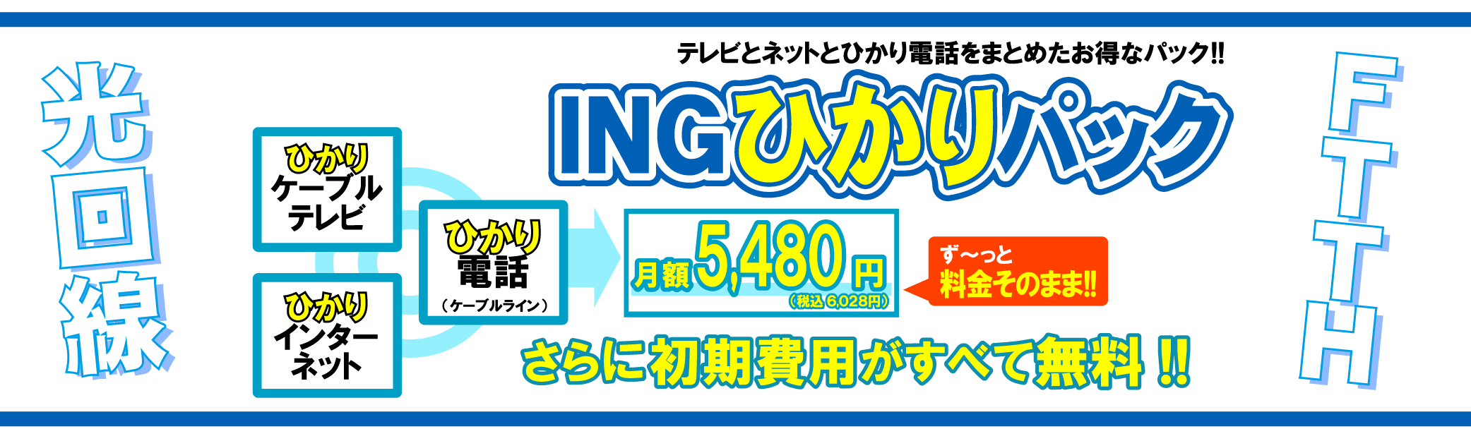 テレビとネットと光電話をまとめたお得な光回線パック